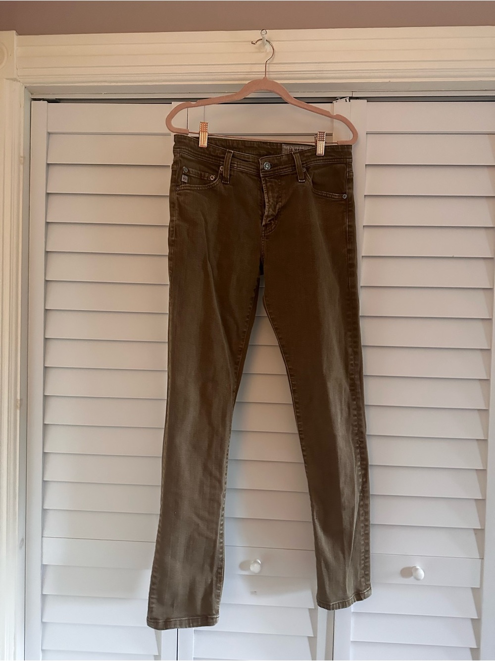 AG Womenβs Skinny Jeans in Khaki Brown